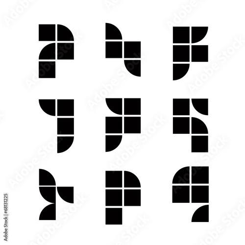 Geometric simplistic icons ...