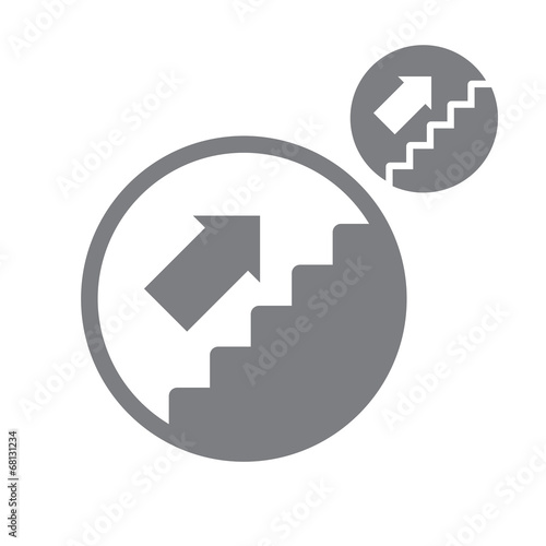 Stairs up vector simple single color icon isolated on white