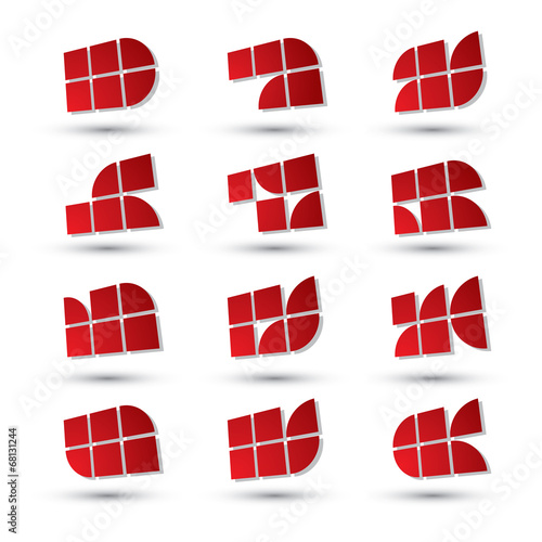 Abstract 3d simple symbols ...