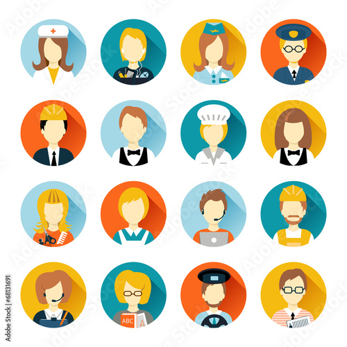 Profession avatar on circles