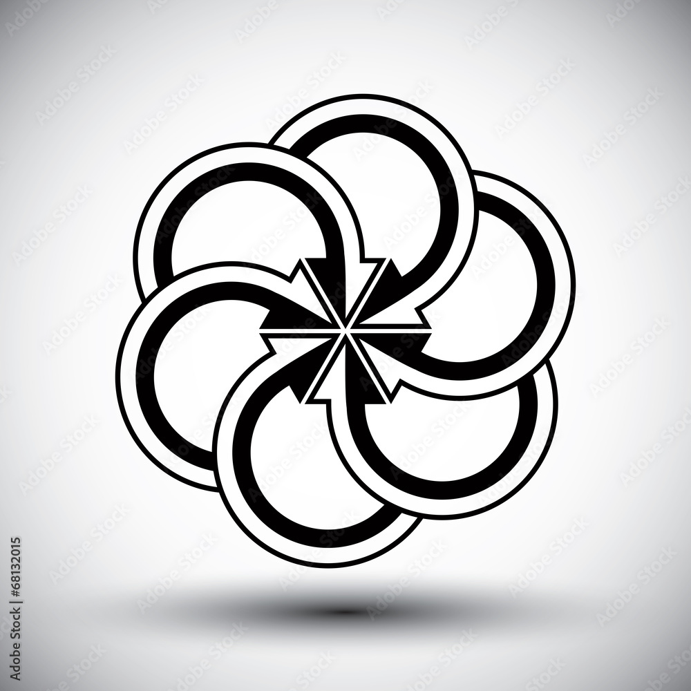 Five arrows loop conceptual icon, special idea Five arrows loop conceptual icon, special idea