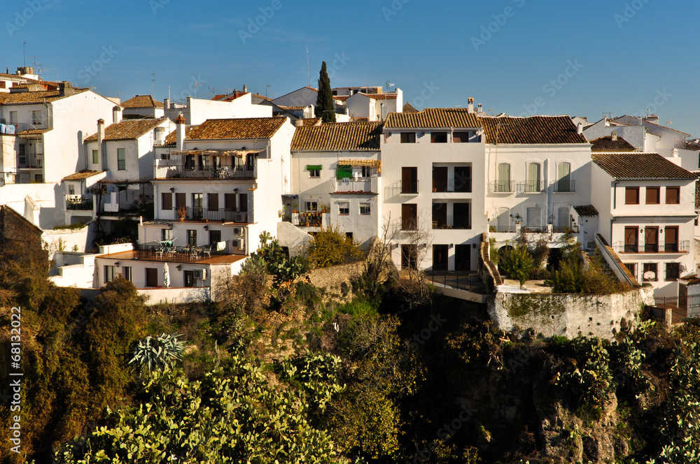 Houses on the Cliff in the town of Ronda in Andalusia