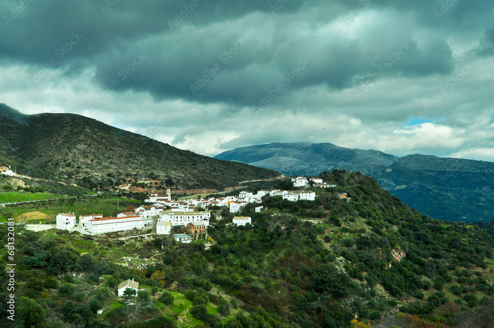 Small Spanish Town in Mountains of Andalusia Region