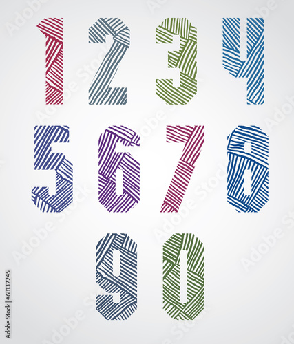 Bold condensed poster style numbers, hand drawn 