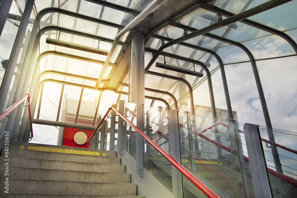 Fototapeta premium Transport ofLondon, DLR station, Canary Wharf 