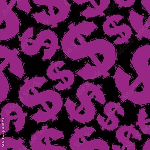 Violet dollar signs seamles...