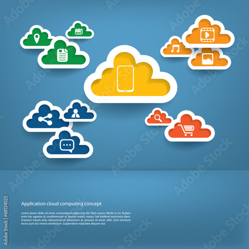 Cloud computing application concept with icons
