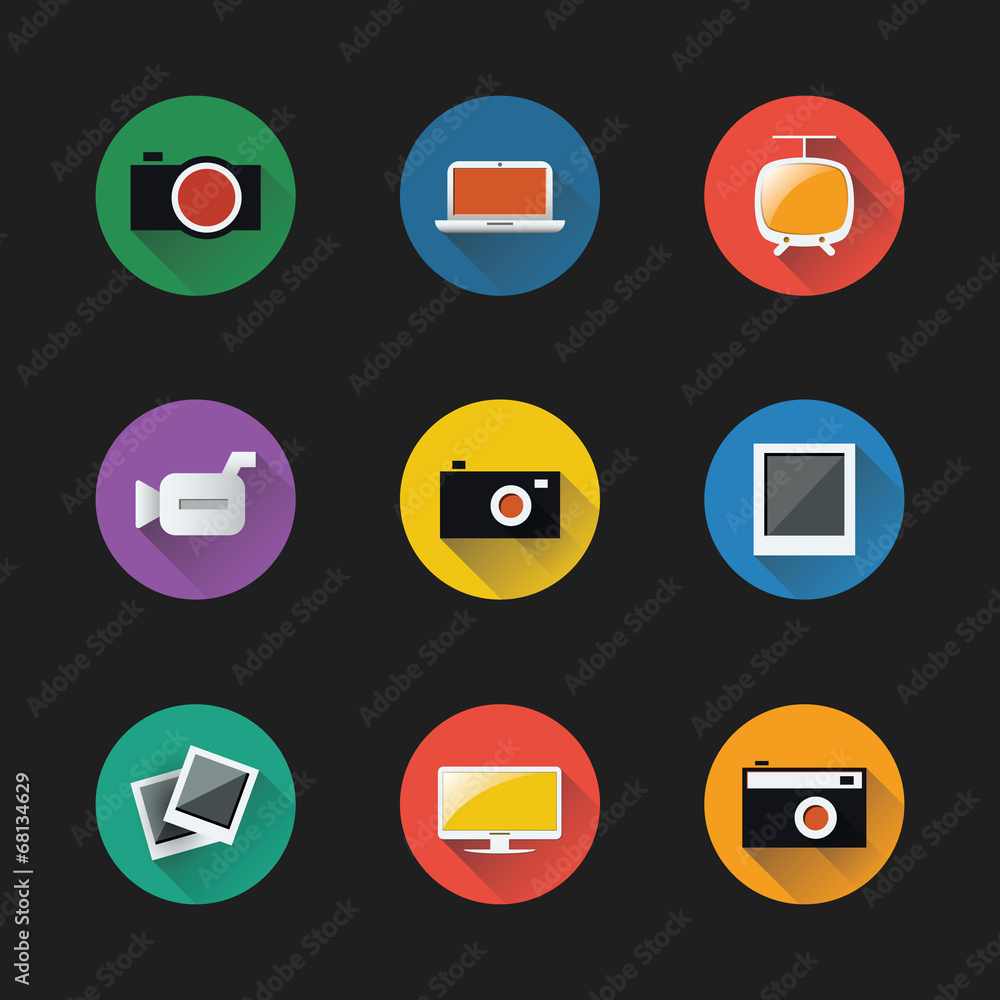 Flat UI Design - Colorful Icon Set of Electronic Devices Flat UI Design - Colorful Icon Set of Electronic Devices
