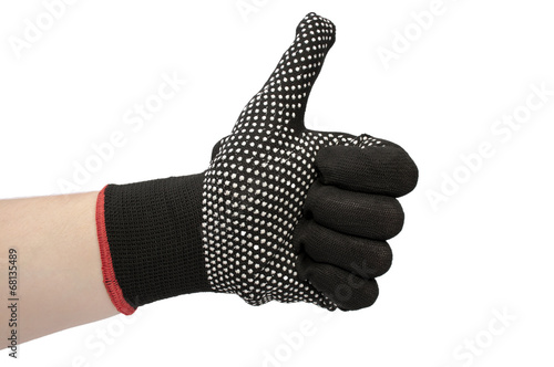 black work gloves isolated