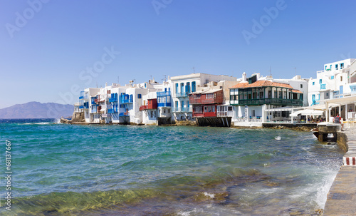 traditional houses by the sea in Mykonos