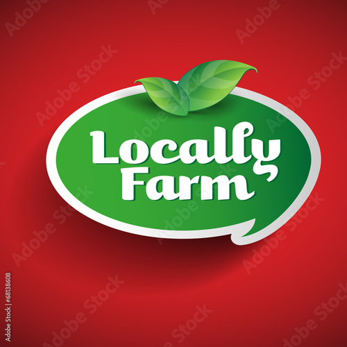 Farm food label - speech bubble