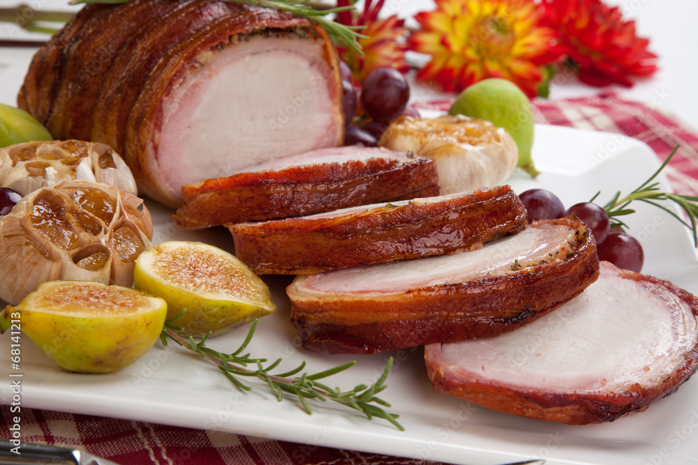 Bacon-wrapped Pork Loin with Fruits Bacon-wrapped Pork Loin with Fruits