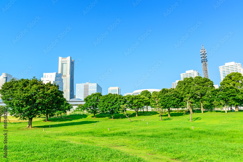 Landscape grass prospects buildings of landmark in clear weather Landscape grass prospects buildings of landmark in clear weather