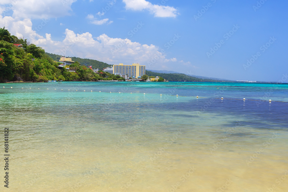 Beach turquoise transparent caribbean sea Jamaica Beach turquoise transparent caribbean sea Jamaica