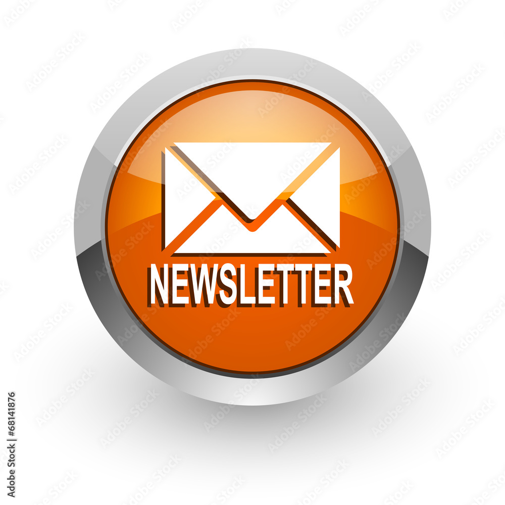 newsletter orange glossy web icon newsletter orange glossy web icon