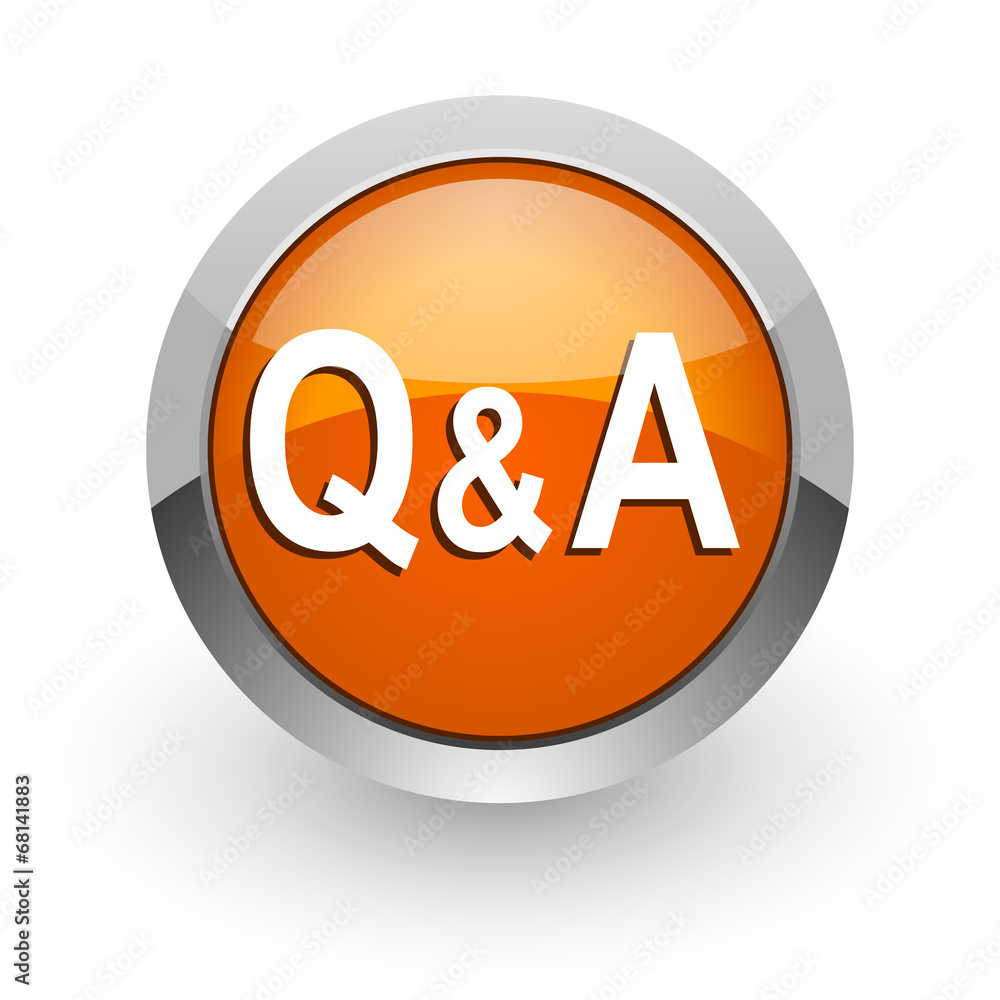 question answer orange glossy web icon question answer orange glossy web icon
