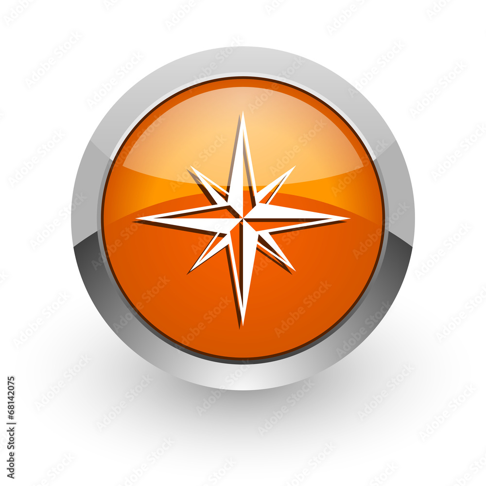 compass orange glossy web icon compass orange glossy web icon