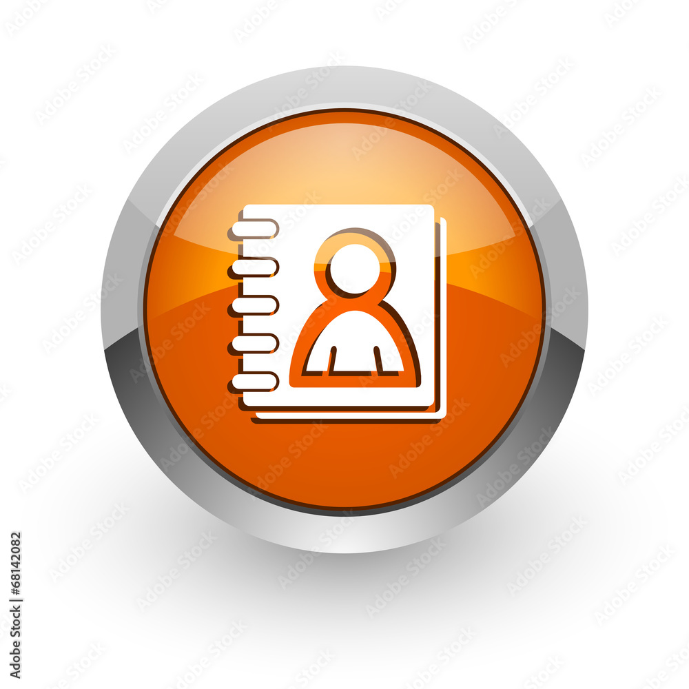 address book orange glossy web icon address book orange glossy web icon