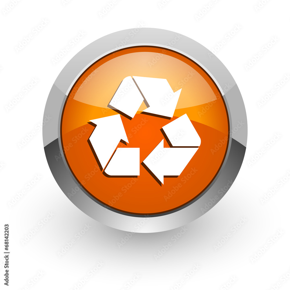 recycle orange glossy web icon recycle orange glossy web icon