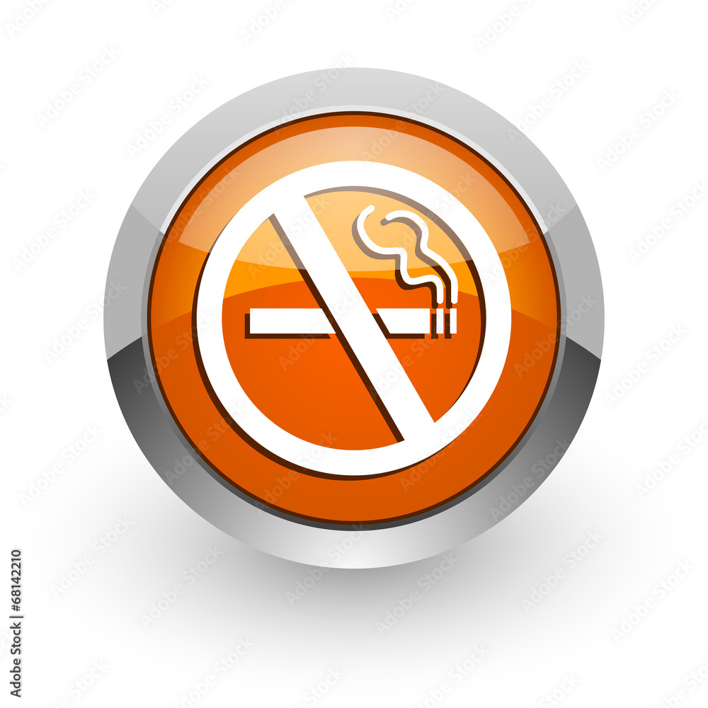 no smoking orange glossy web icon no smoking orange glossy web icon