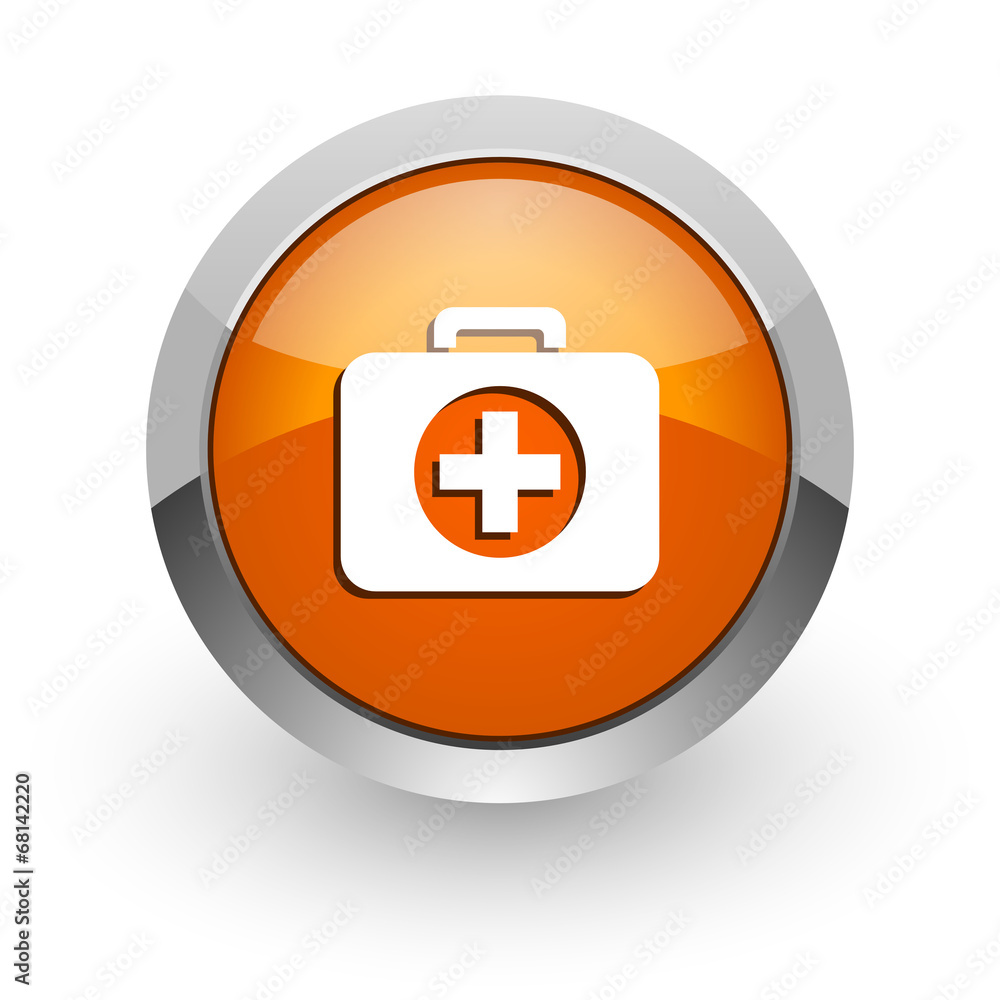 Obraz premium first aid orange glossy web icon