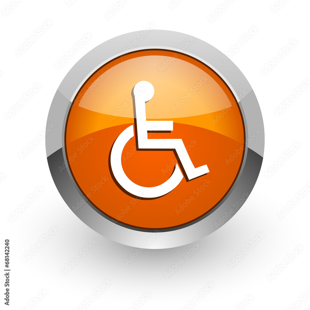 wheelchair orange glossy web icon wheelchair orange glossy web icon