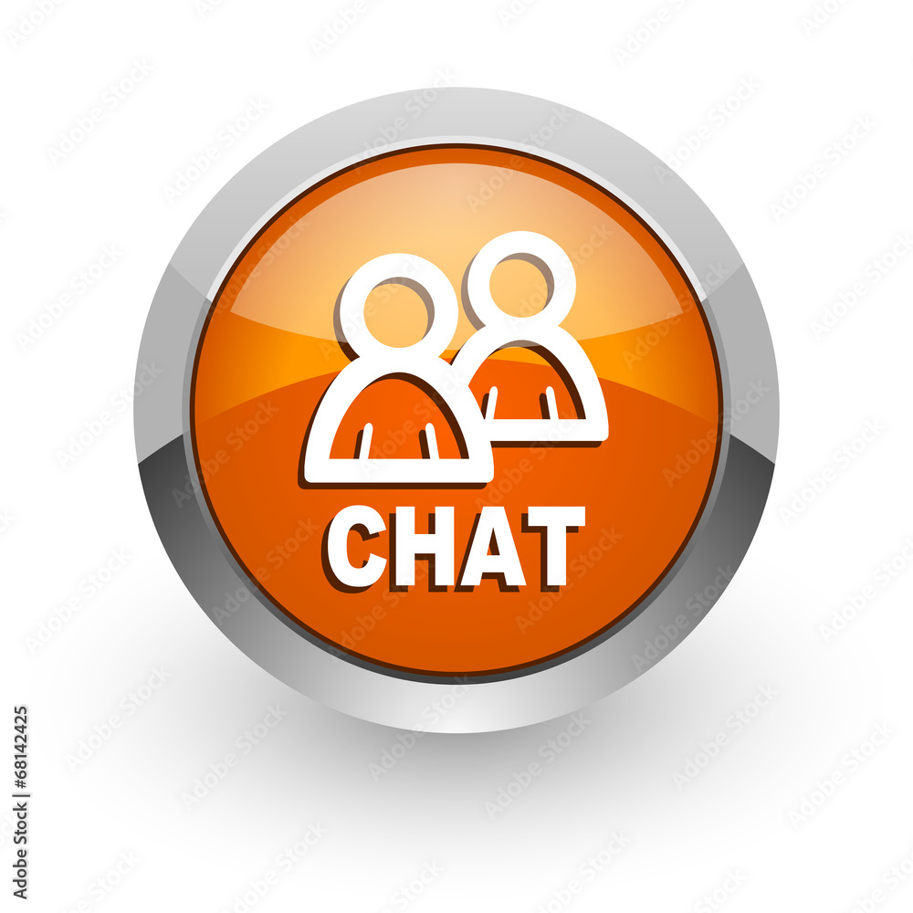 chat orange glossy web icon chat orange glossy web icon
