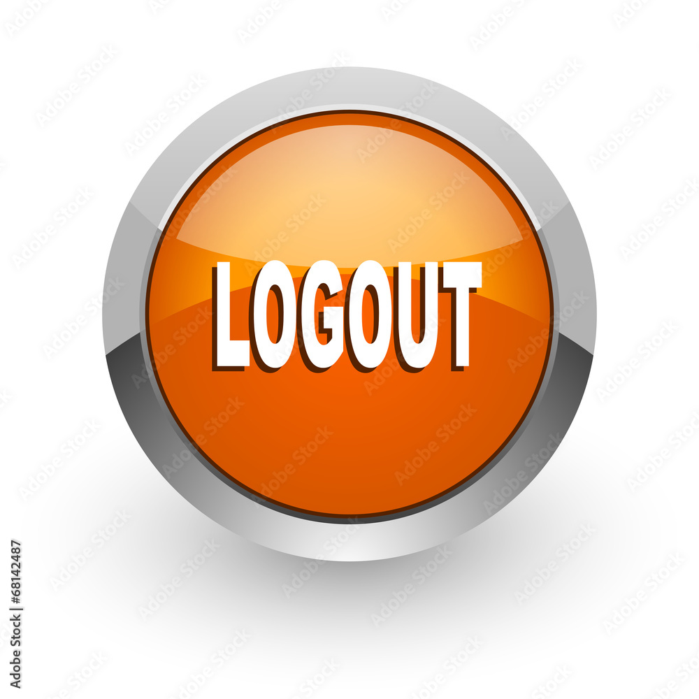 logout orange glossy web icon logout orange glossy web icon
