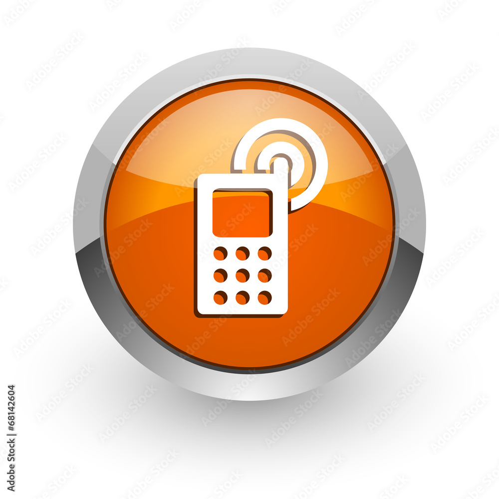 phone orange glossy web icon phone orange glossy web icon