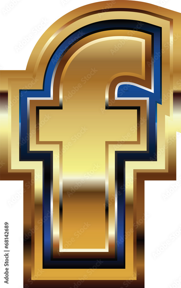 Obraz premium Golden Font Letter f