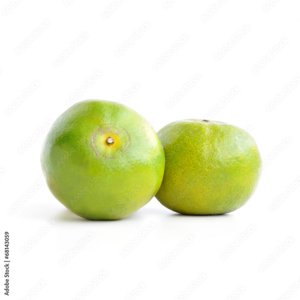 Tropical Thai tangerines - isolated on white Tropical Thai tangerines - isolated on white
