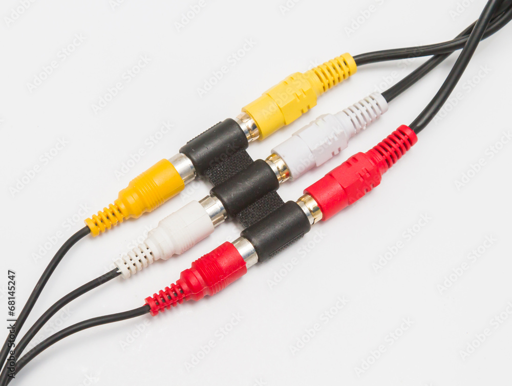 Audio and video cable connection with adapter Audio and video cable connection with adapter