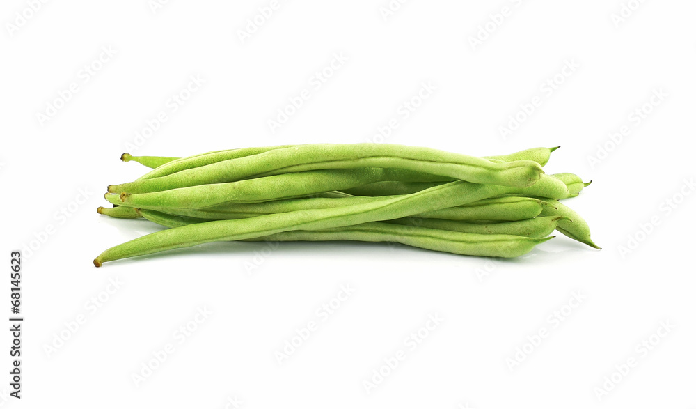 green beans on white background green beans on white background