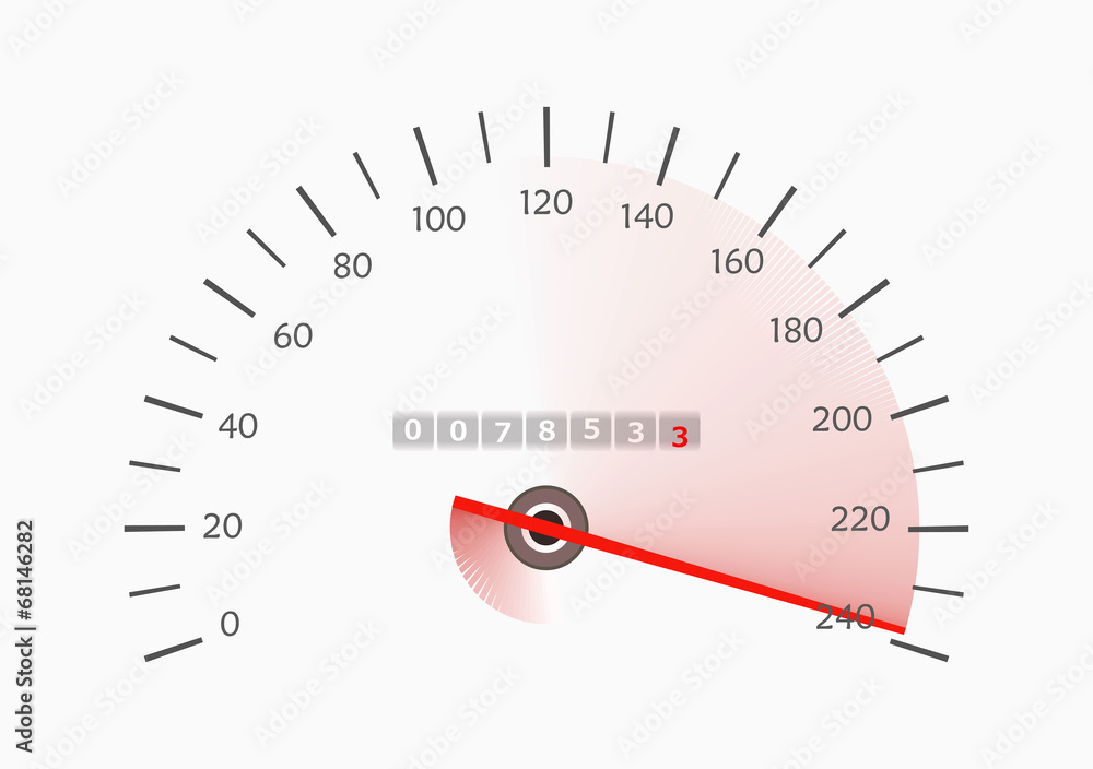 Speedometer with moving arrow. Vector illustration Stock Vector Adobe