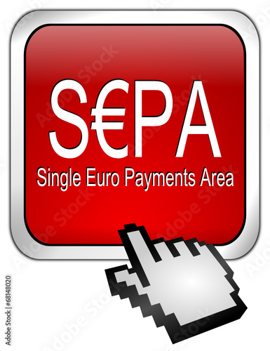 SEPA - Single Euro Payments Area - Button mit Cursor