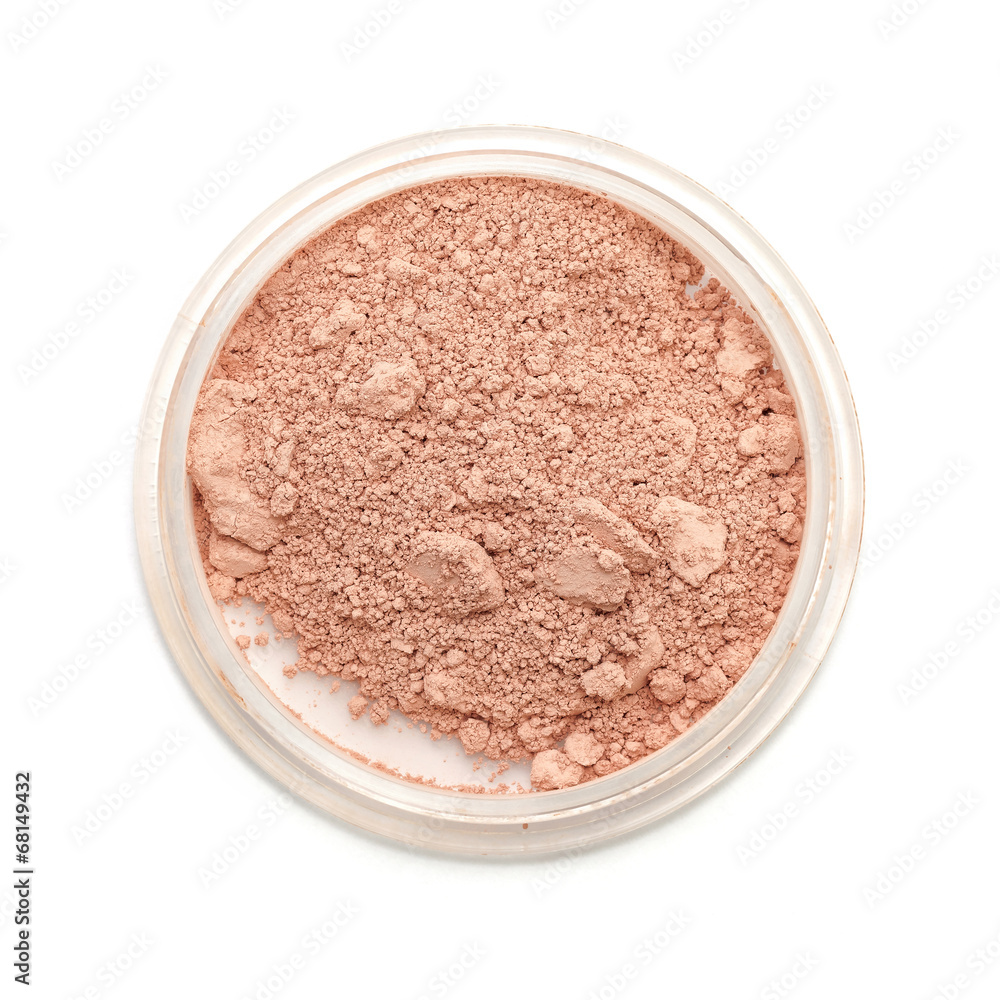 Closeup used makeup powder Closeup used makeup powder