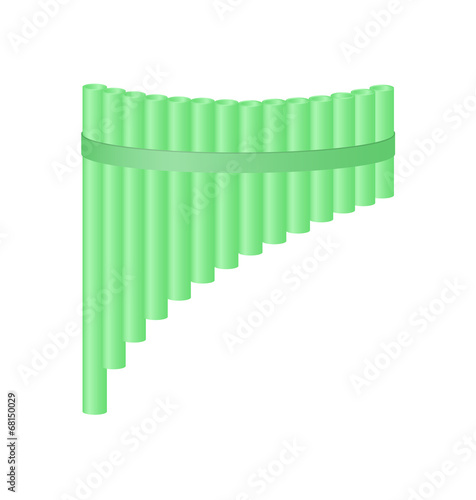 Pan flute in light green design