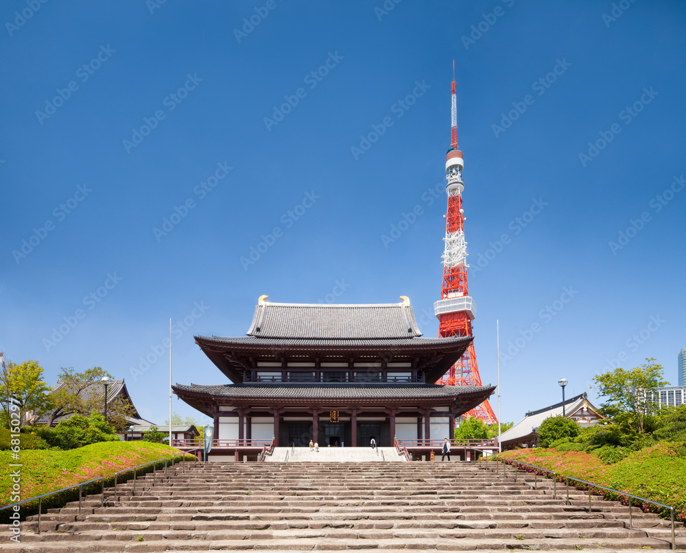 Fototapeta premium Zojoji temple in Tokyo