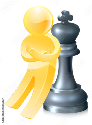 Chess king gold man