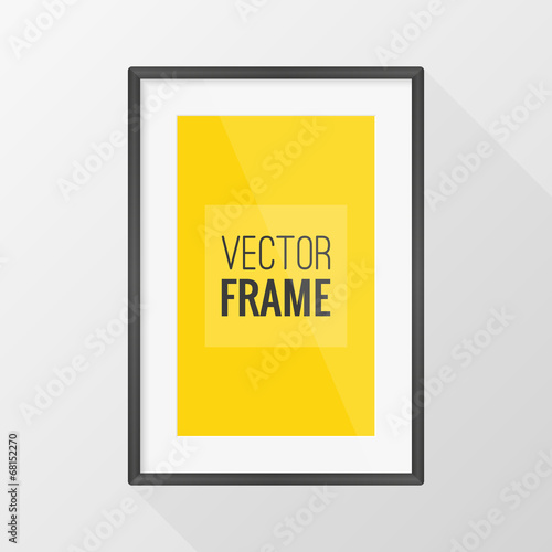Black frame vector design with long shadow