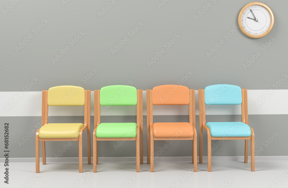 Obraz premium Warteraum bunte Stühle