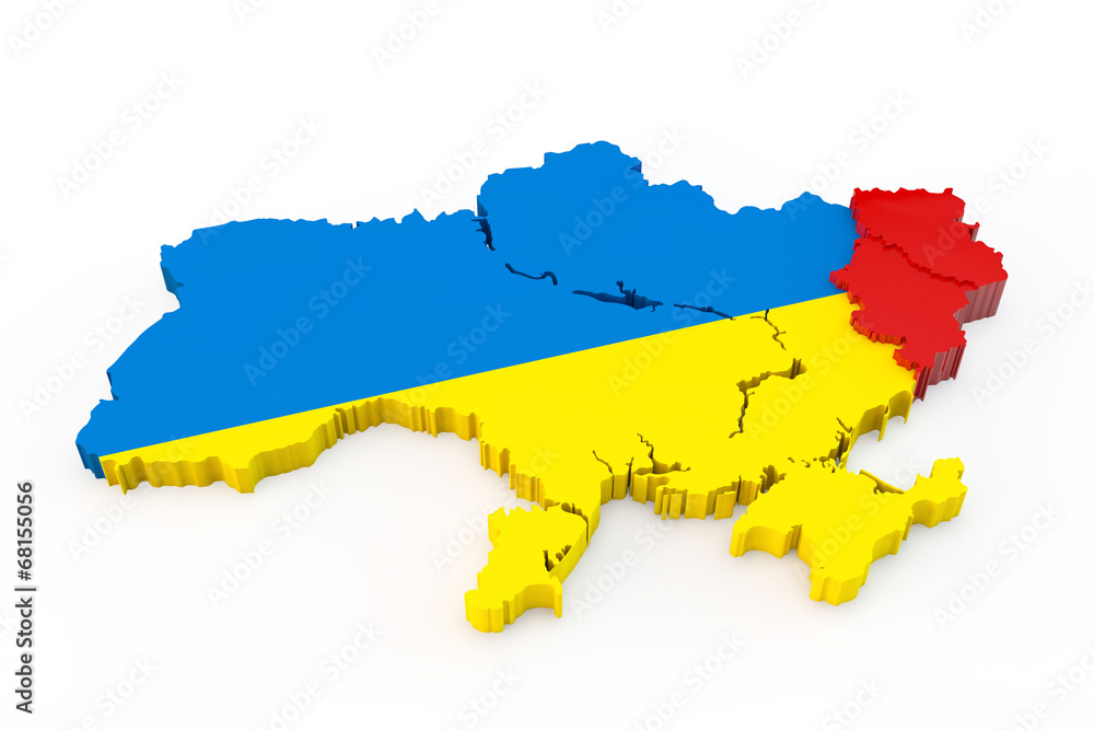 Fototapeta premium Ukraine map Donetsk and Luhansk
