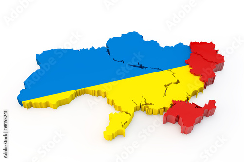 Ukraine map Donetsk, Luhansk and Crimea