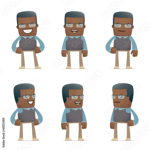 set of teacher character in different poses