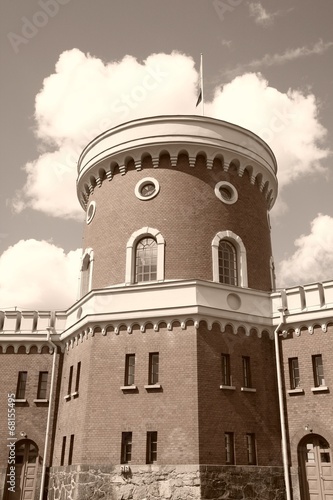 Stockholm - Kastellholmen castle. Sepia tone image. photo