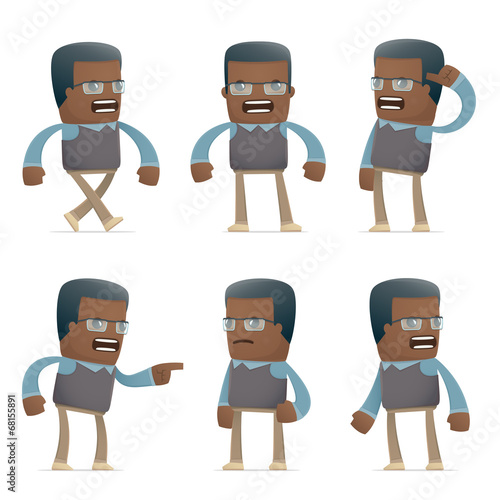 set of teacher character in different poses