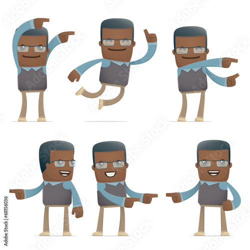 set of teacher character in different poses