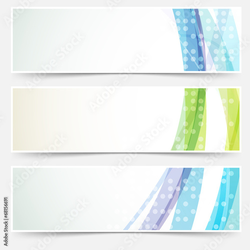 Bright abstract cards headers footers set