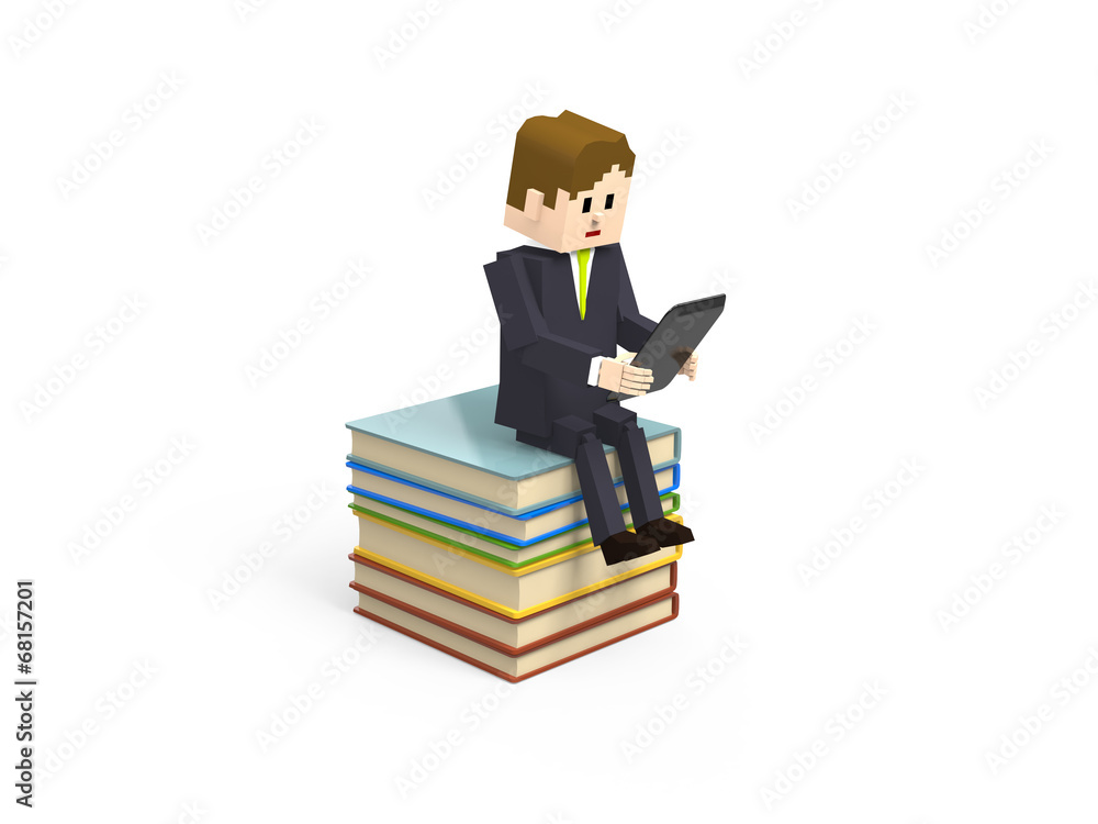 電子書籍を読む男性 電子書籍を読む男性