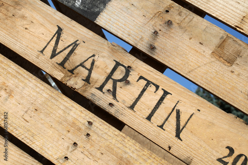 Holzbretter mit dem Schriftzug "Martin"